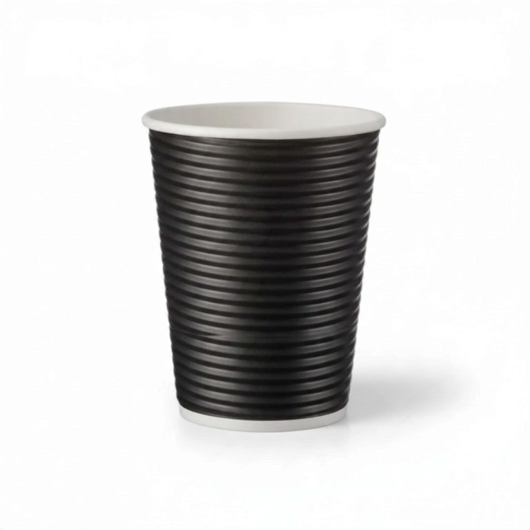 PAHAR CARTON 8 OZ RIPPLE NEGRU