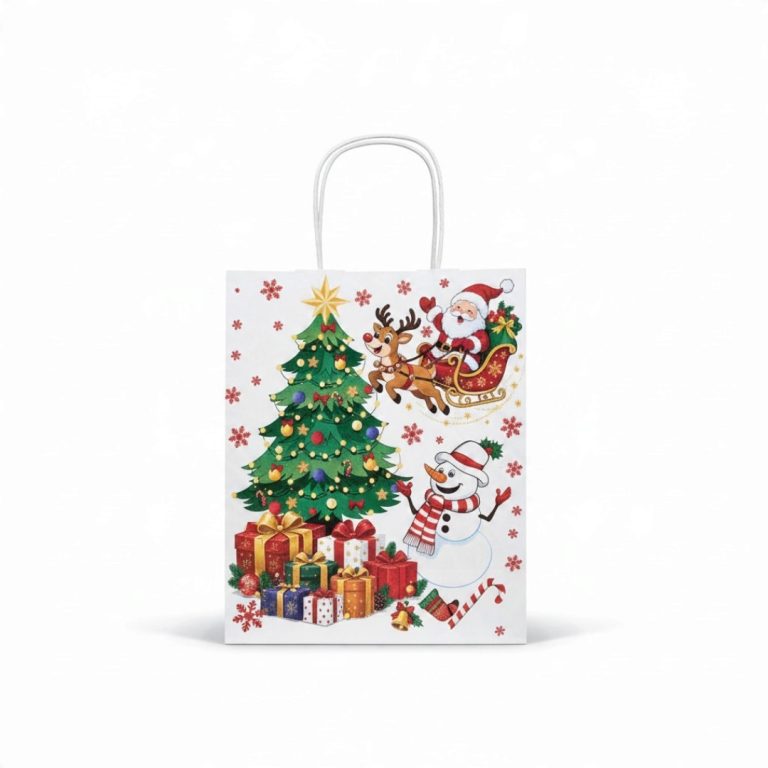 PUNGA HARTIE ALBA CHRISTMAS INTERIOR ALB 25X12X31CM