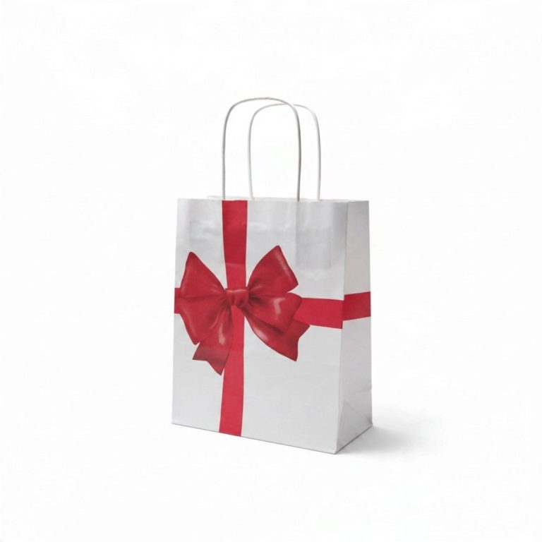 PUNGA HARTIE ALBA + FUNDA 25X12X31CM